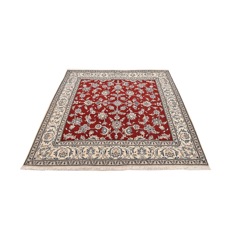 Tapis persan - Nain carré  - 203 x 193 cm - rouge