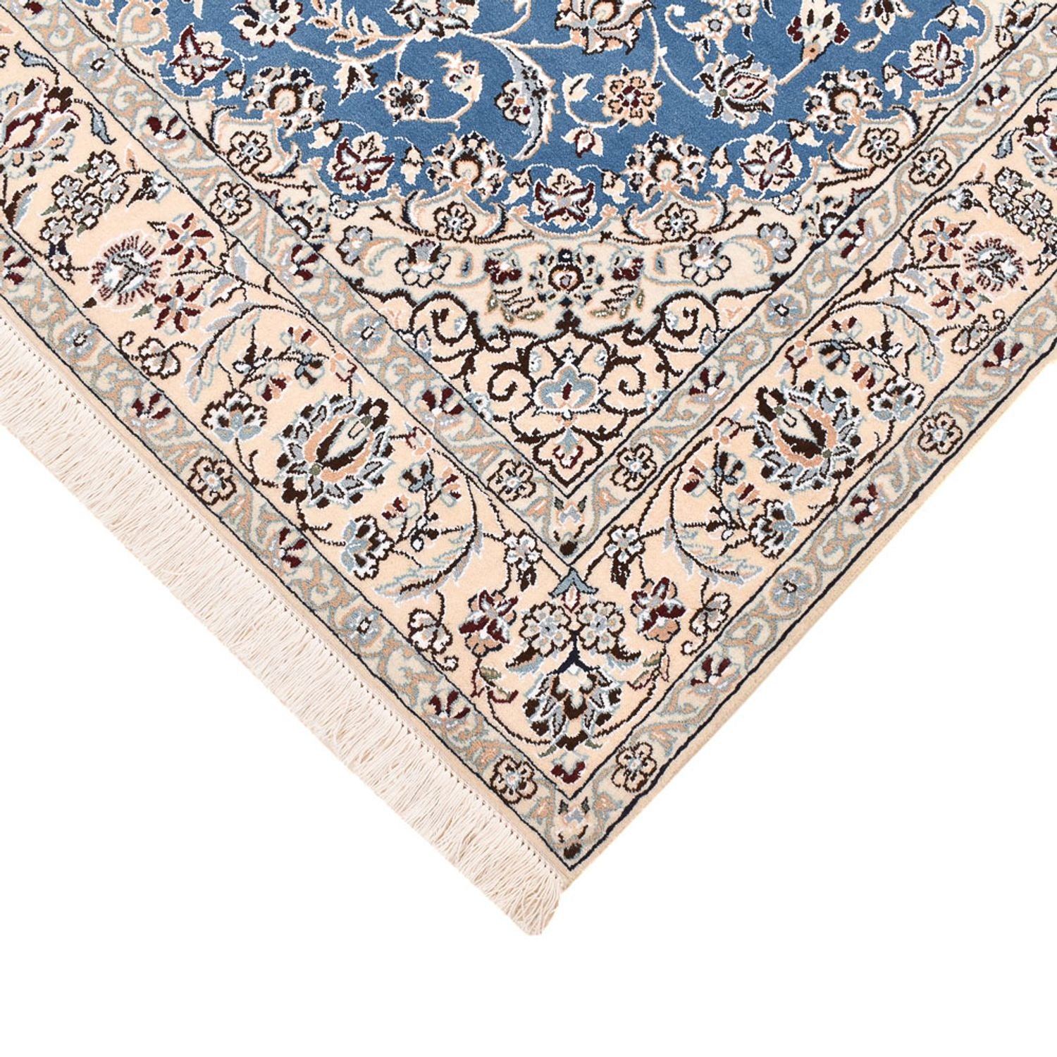 Tapis persan - Nain - Royal - 201 x 149 cm - bleu clair