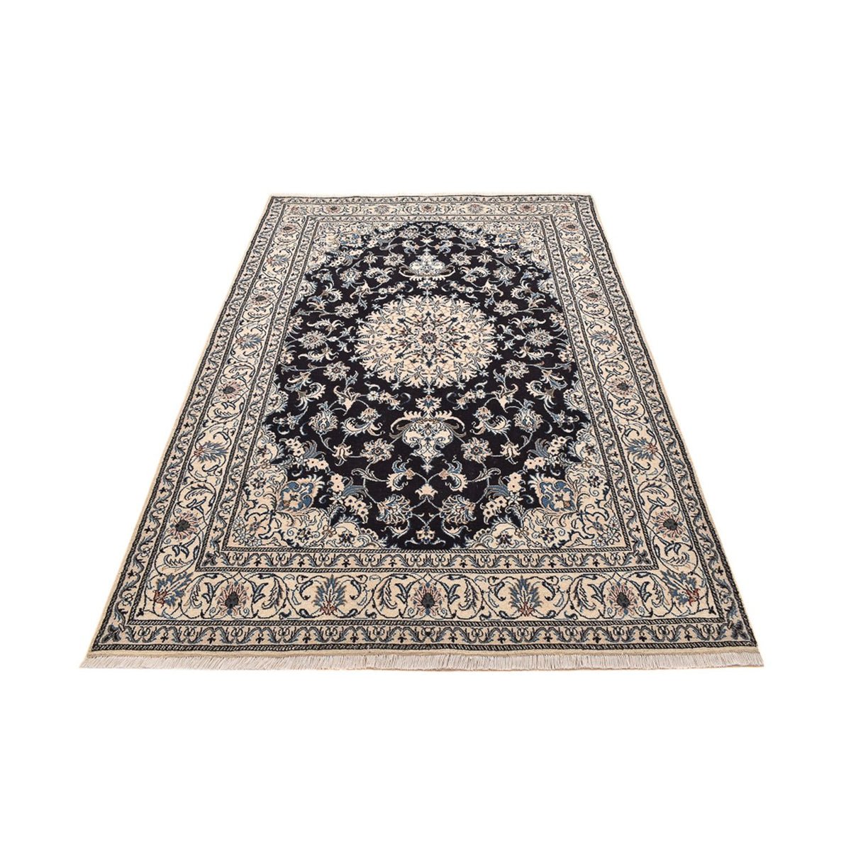 Tapis persan - Nain - 252 x 161 cm - bleu foncé
