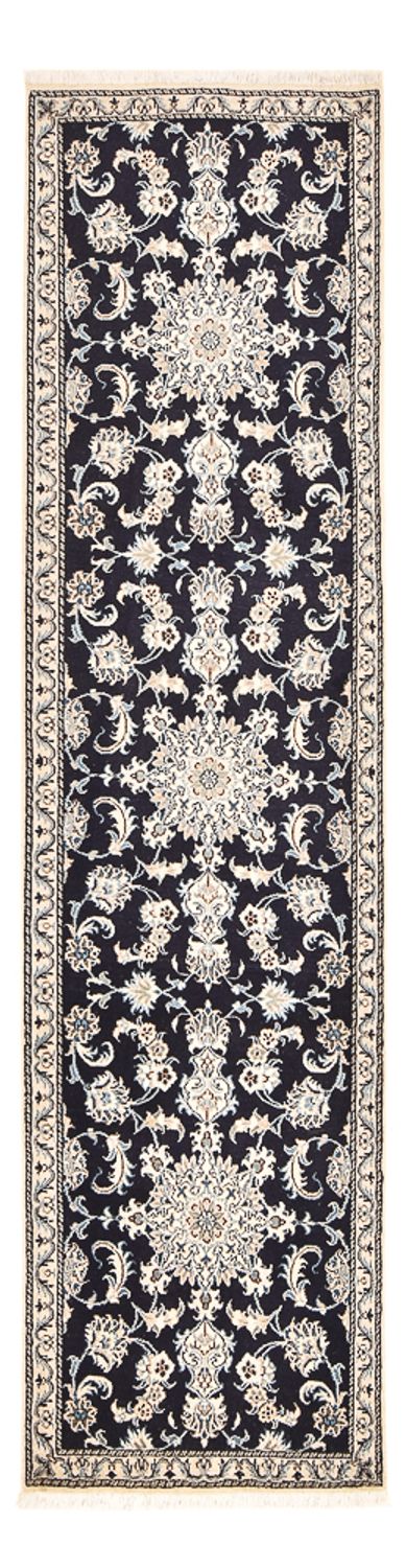 Tapis de couloir Tapis persan - Nain - 292 x 78 cm - bleu foncé