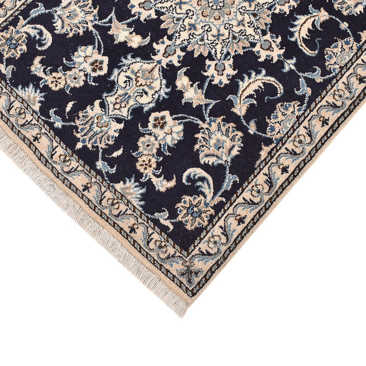 Tapis de couloir Tapis persan - Nain - 292 x 78 cm - bleu foncé