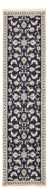 Tapis de couloir Tapis persan - Nain - 298 x 78 cm - bleu foncé