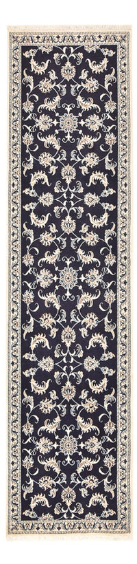 Tapis de couloir Tapis persan - Nain - 298 x 78 cm - bleu foncé