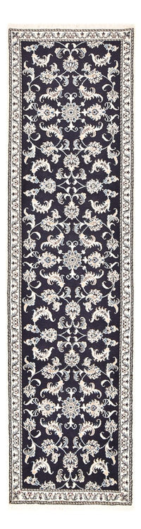 Tapis de couloir Tapis persan - Nain - 290 x 79 cm - bleu foncé
