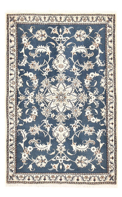 Tapis persan - Nain - 138 x 89 cm - bleu