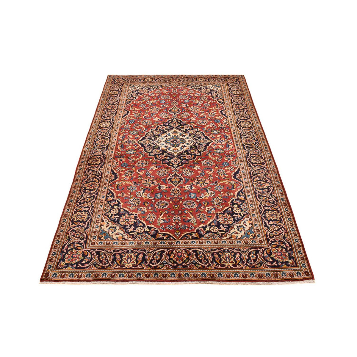 Tapis persan - Keshan - 260 x 147 cm - rouge clair