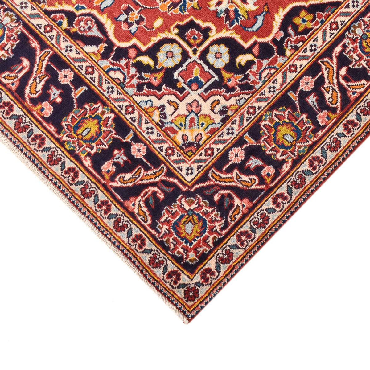 Tapis persan - Keshan - 210 x 127 cm - rouge clair