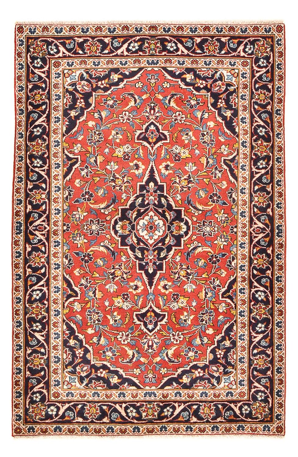 Tapis persan - Keshan - 145 x 97 cm - rouge clair