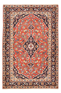 Tapis persan - Keshan - 145 x 97 cm - rouge clair