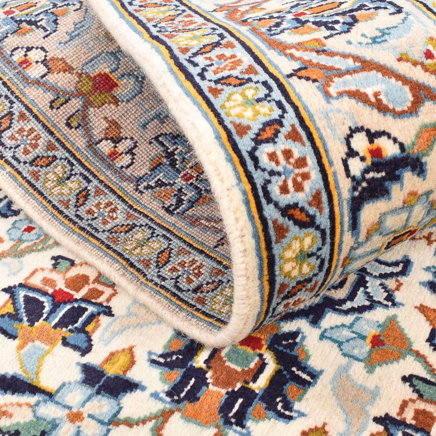 Tapis persan - Keshan - 141 x 96 cm - beige clair