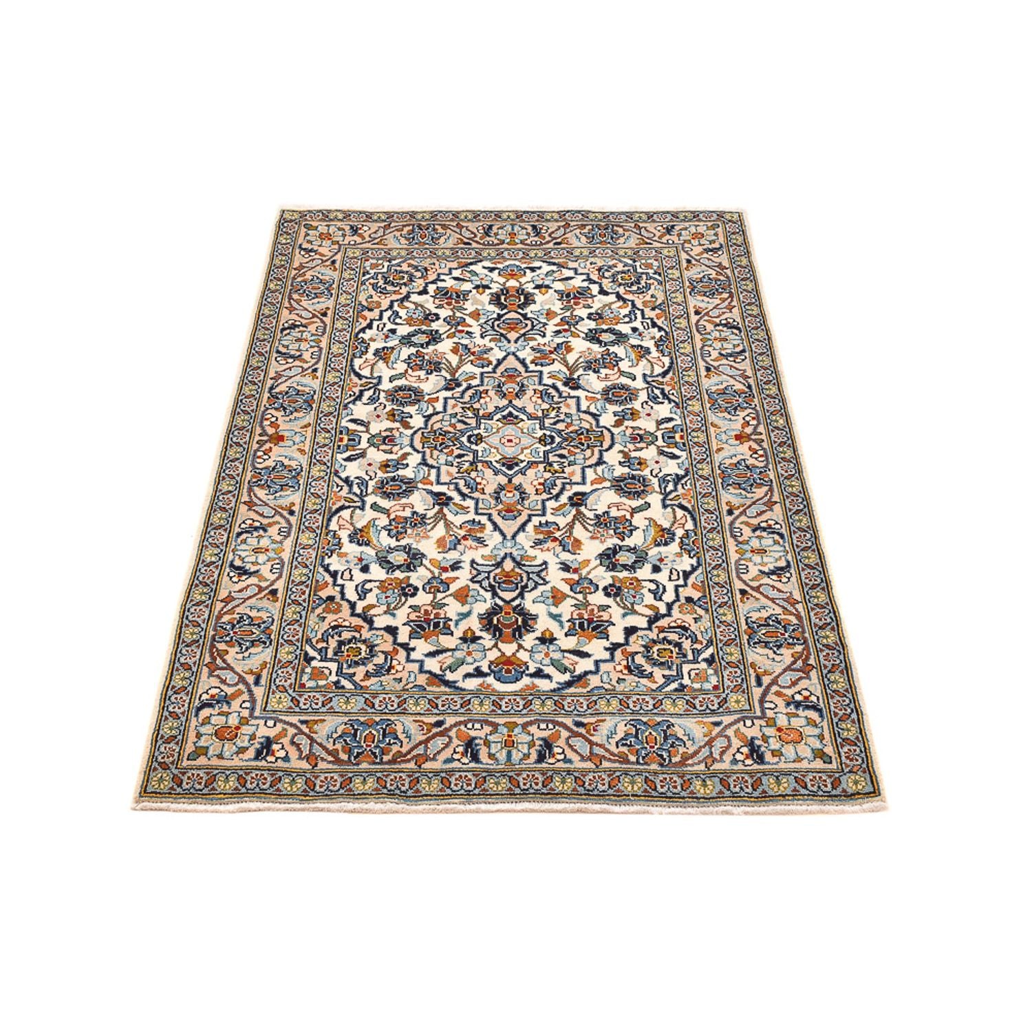 Tapis persan - Keshan - 141 x 96 cm - beige clair