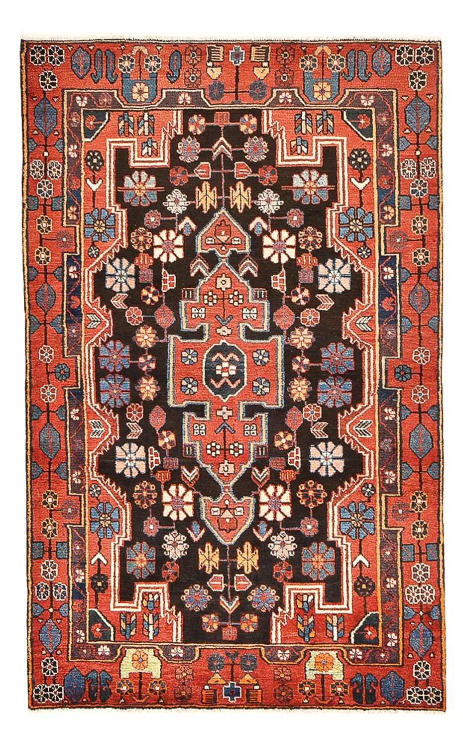 Tapis persan - Nomadic - 190 x 117 cm - bleu foncé