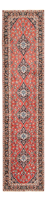 Tapis de couloir Tapis persan - Keshan - 397 x 95 cm - rouge clair