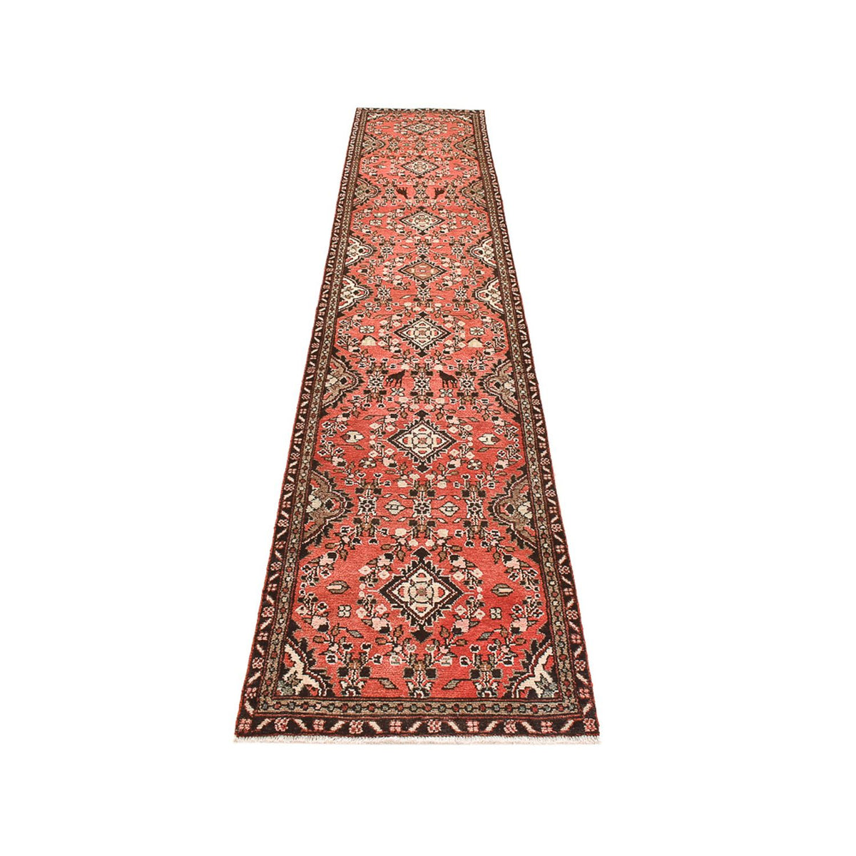 Tapis de couloir Tapis persan - Nomadic - 395 x 73 cm - rouge clair