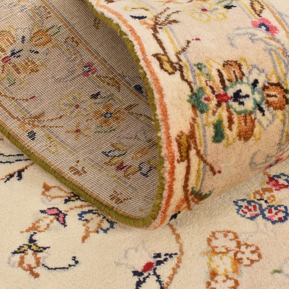 Tapis de couloir Tapis persan - Keshan - 385 x 98 cm - beige