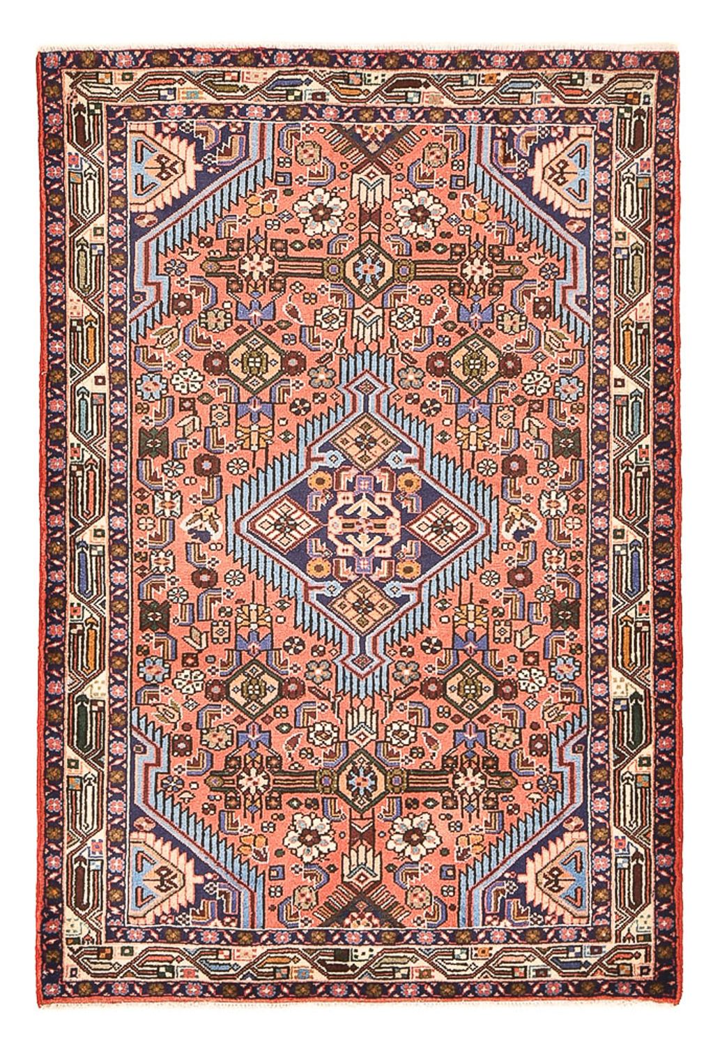 Tapis persan - Nomadic - 146 x 98 cm - rouge clair