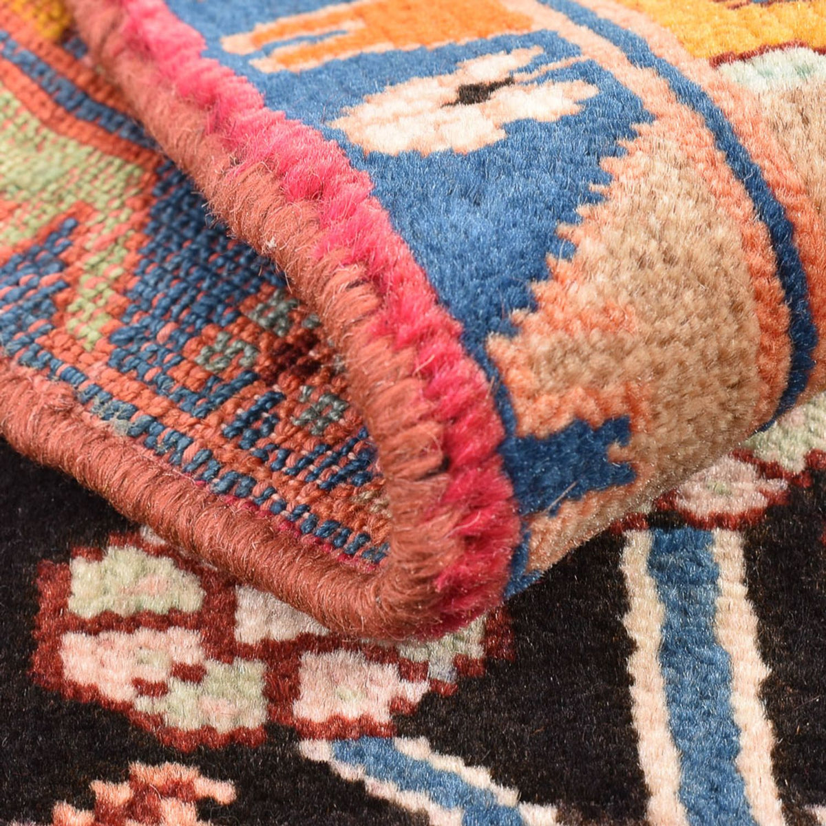 Tapis persan - Nomadic - 132 x 92 cm - bleu foncé