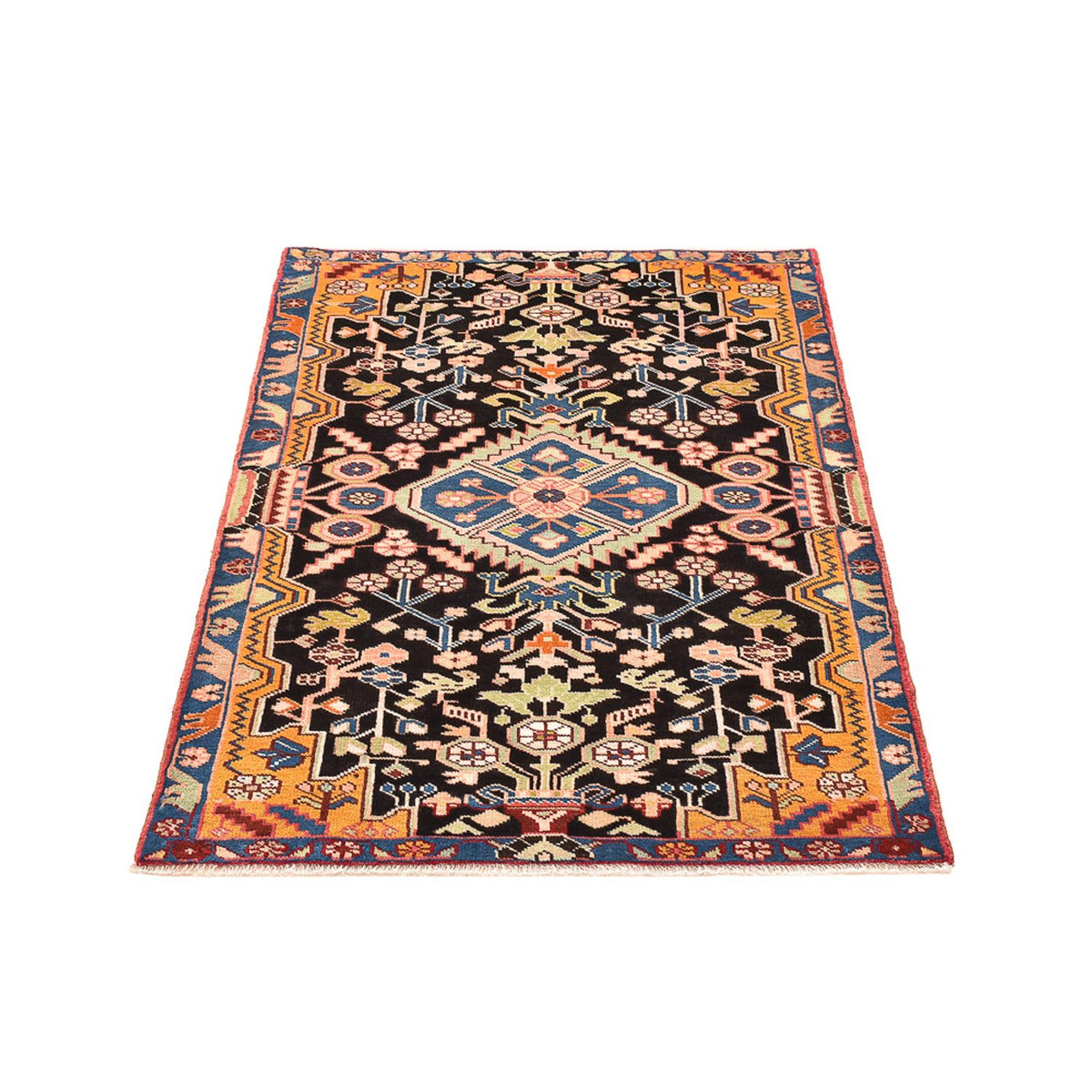 Tapis persan - Nomadic - 132 x 92 cm - bleu foncé