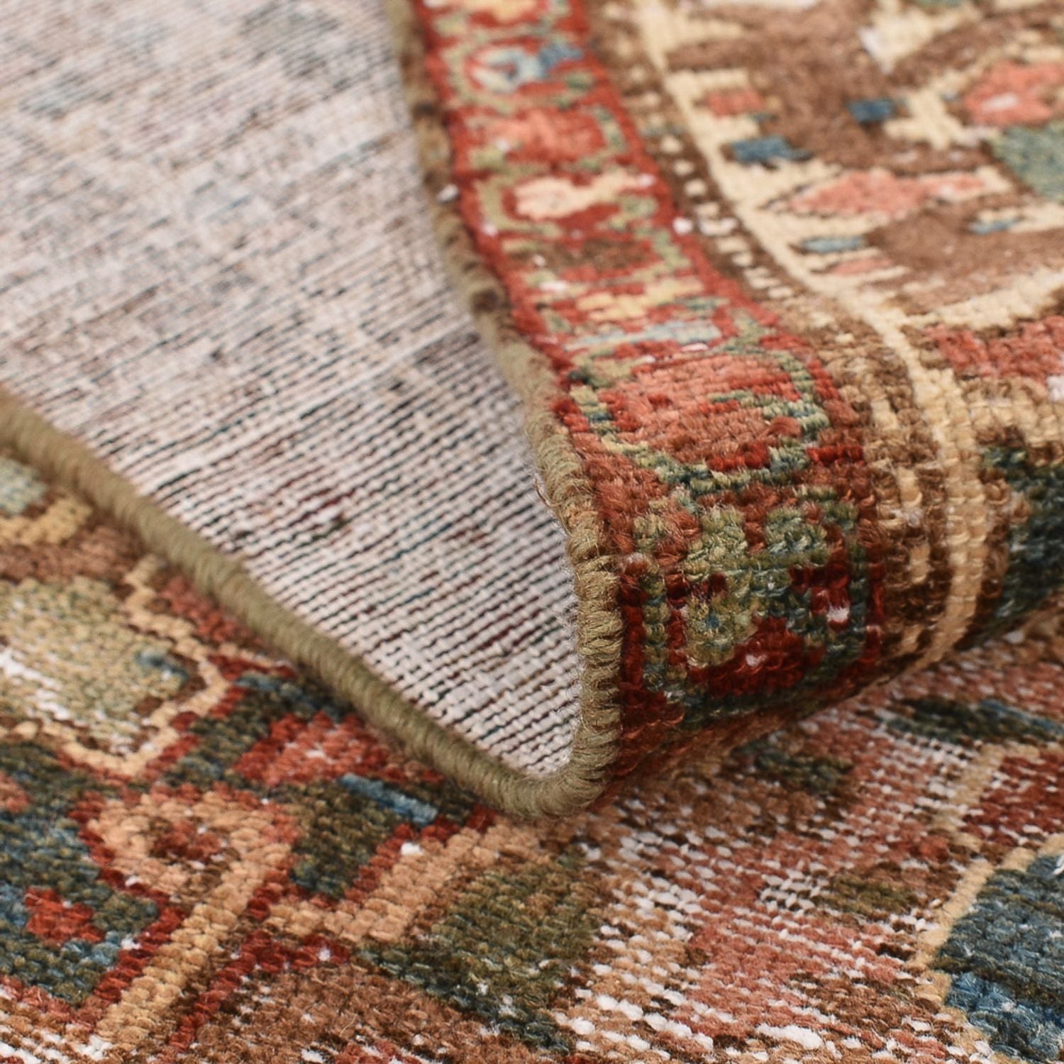 Tapis vintage - 202 x 150 cm - beige foncé