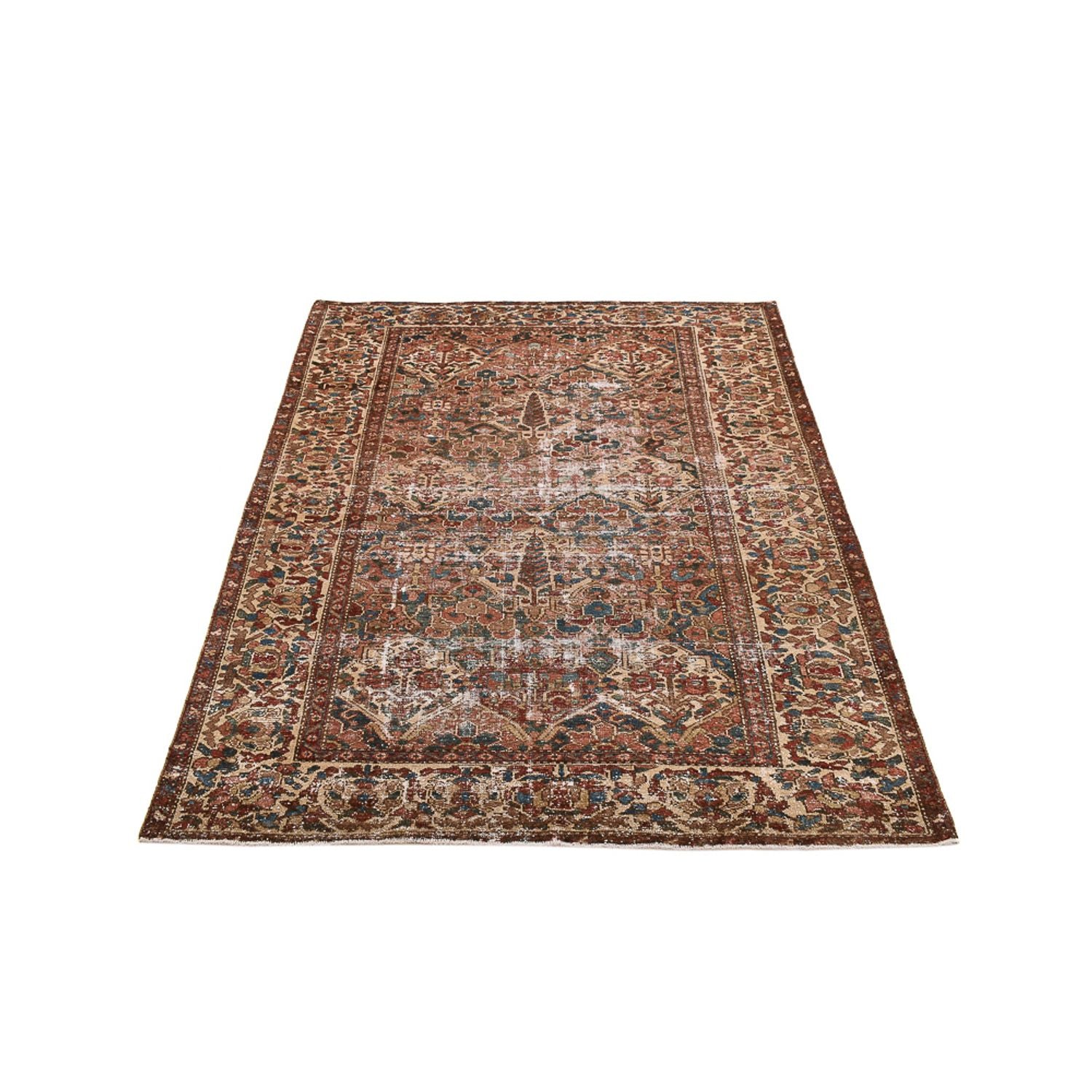 Tapis vintage - 202 x 150 cm - beige foncé