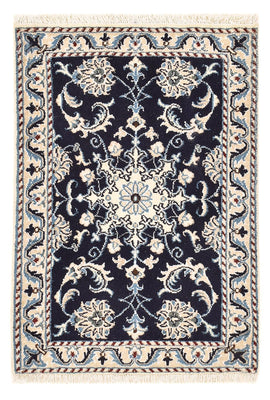 Tapis persan - Nain - 87 x 56 cm - bleu foncé