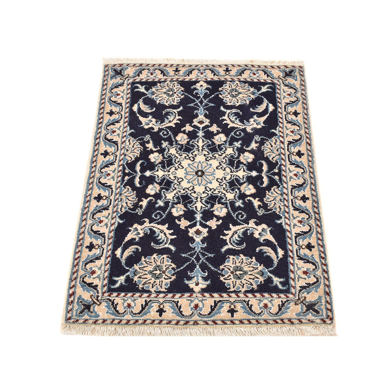 Tapis persan - Nain - 87 x 56 cm - bleu foncé