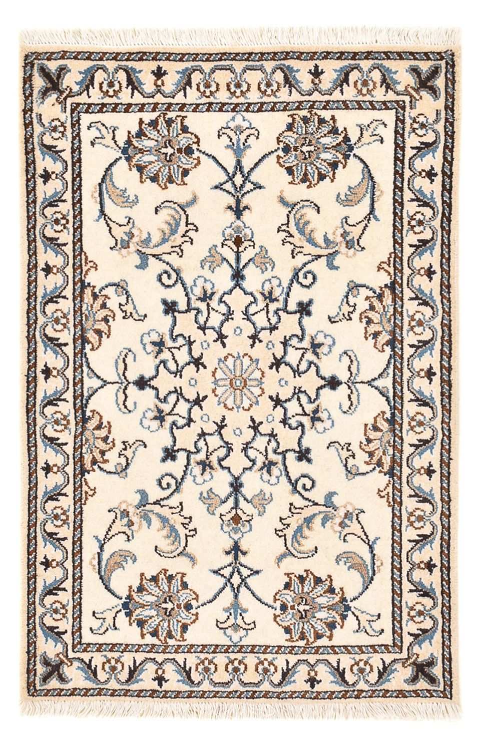Tapis persan - Nain - 96 x 60 cm - crème