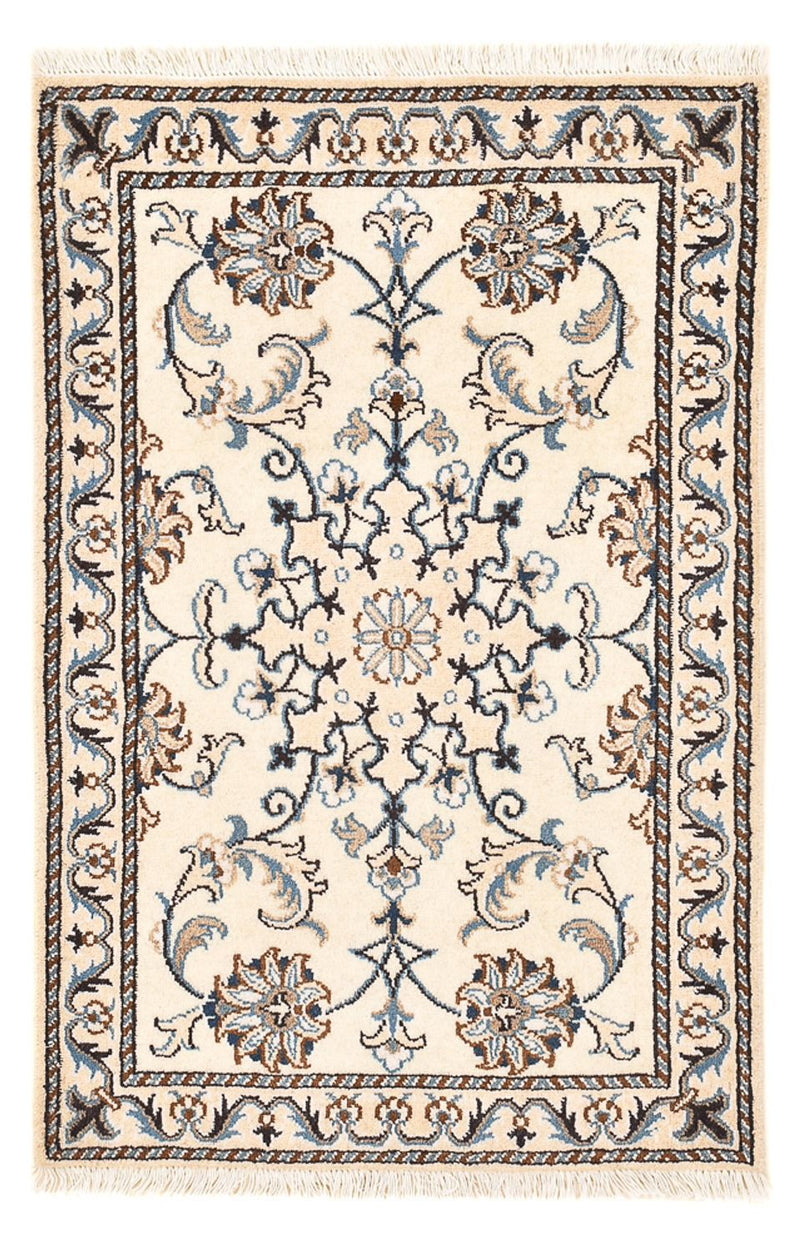 Tapis persan - Nain - 96 x 60 cm - crème