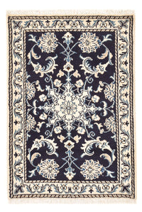 Tapis persan - Nain - 89 x 60 cm - bleu foncé