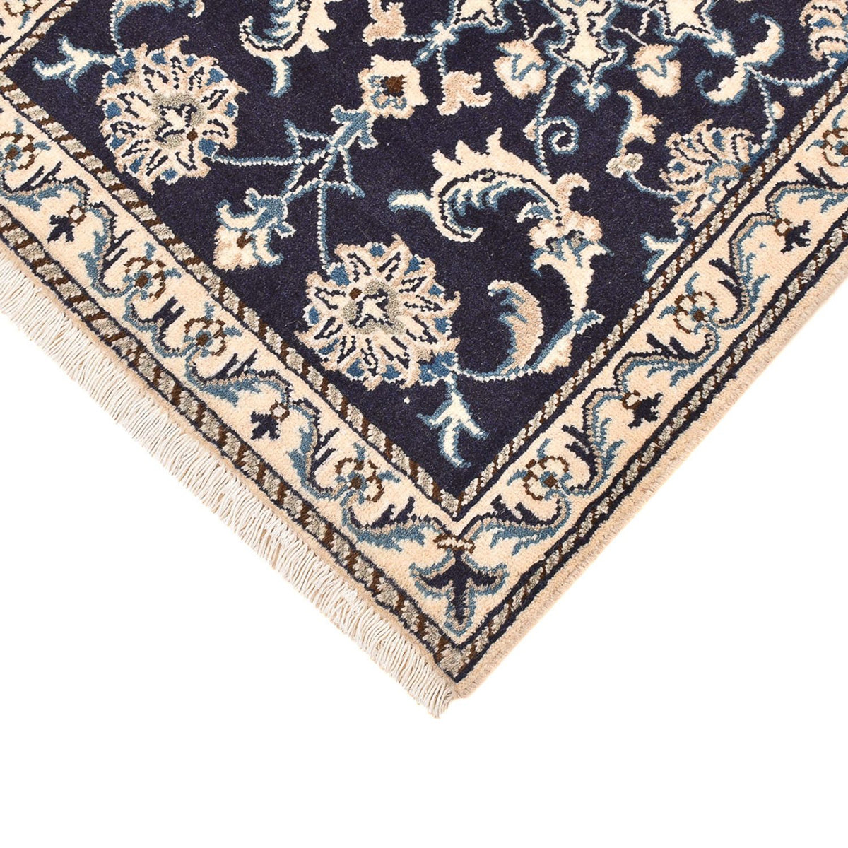 Tapis persan - Nain - 89 x 60 cm - bleu foncé