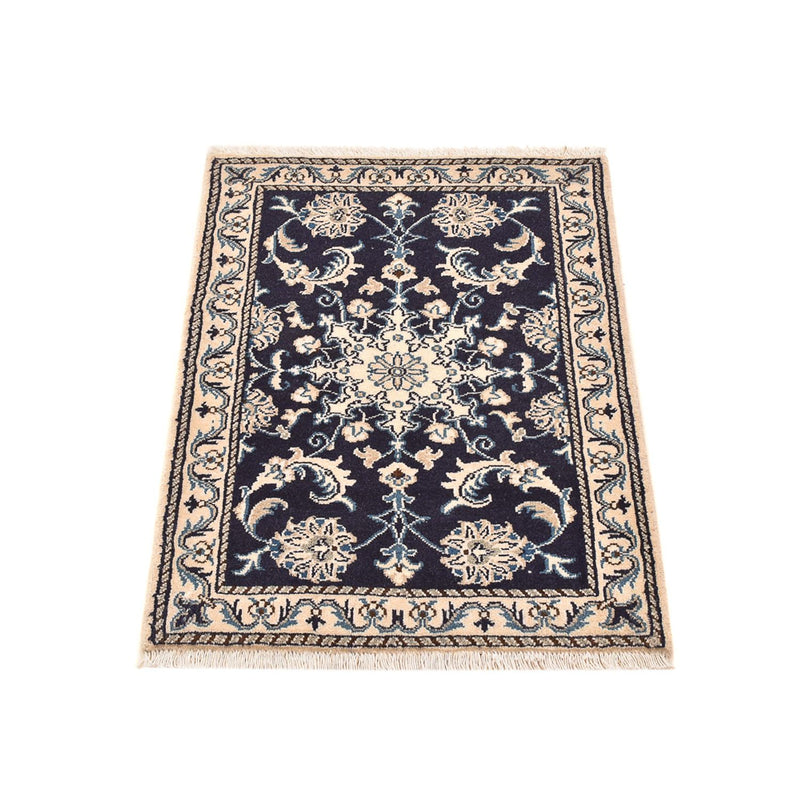 Tapis persan - Nain - 89 x 60 cm - bleu foncé