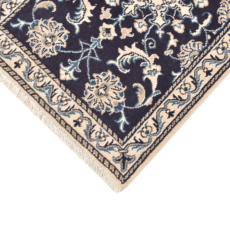 Tapis persan - Nain - 90 x 60 cm - bleu foncé