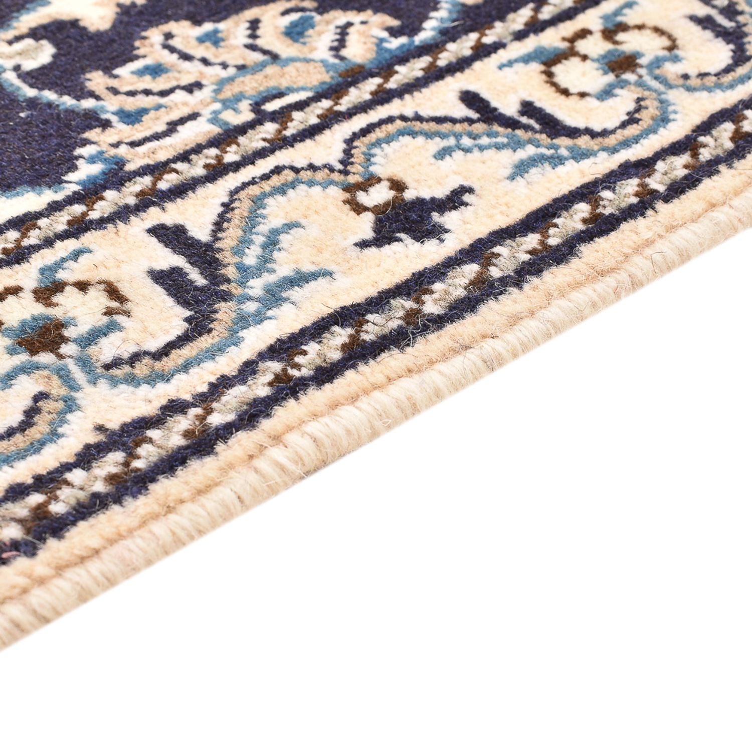 Tapis persan - Nain - 90 x 60 cm - bleu foncé