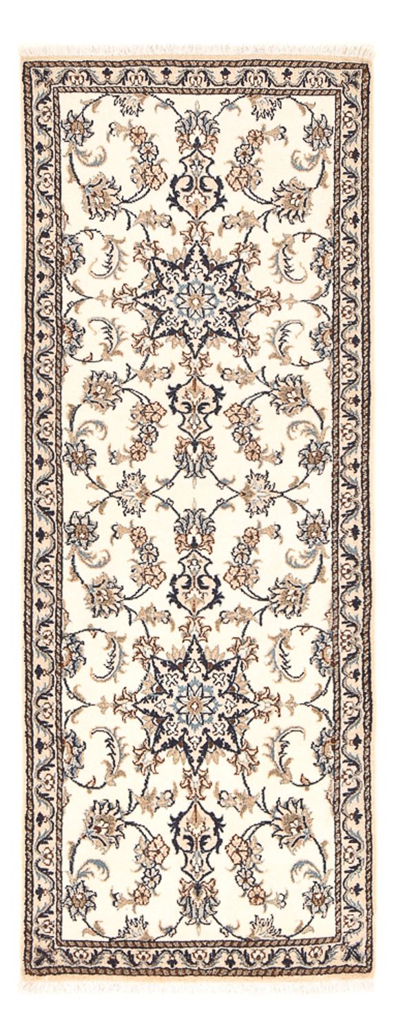 Tapis de couloir Tapis persan - Nain - 208 x 79 cm - blanc