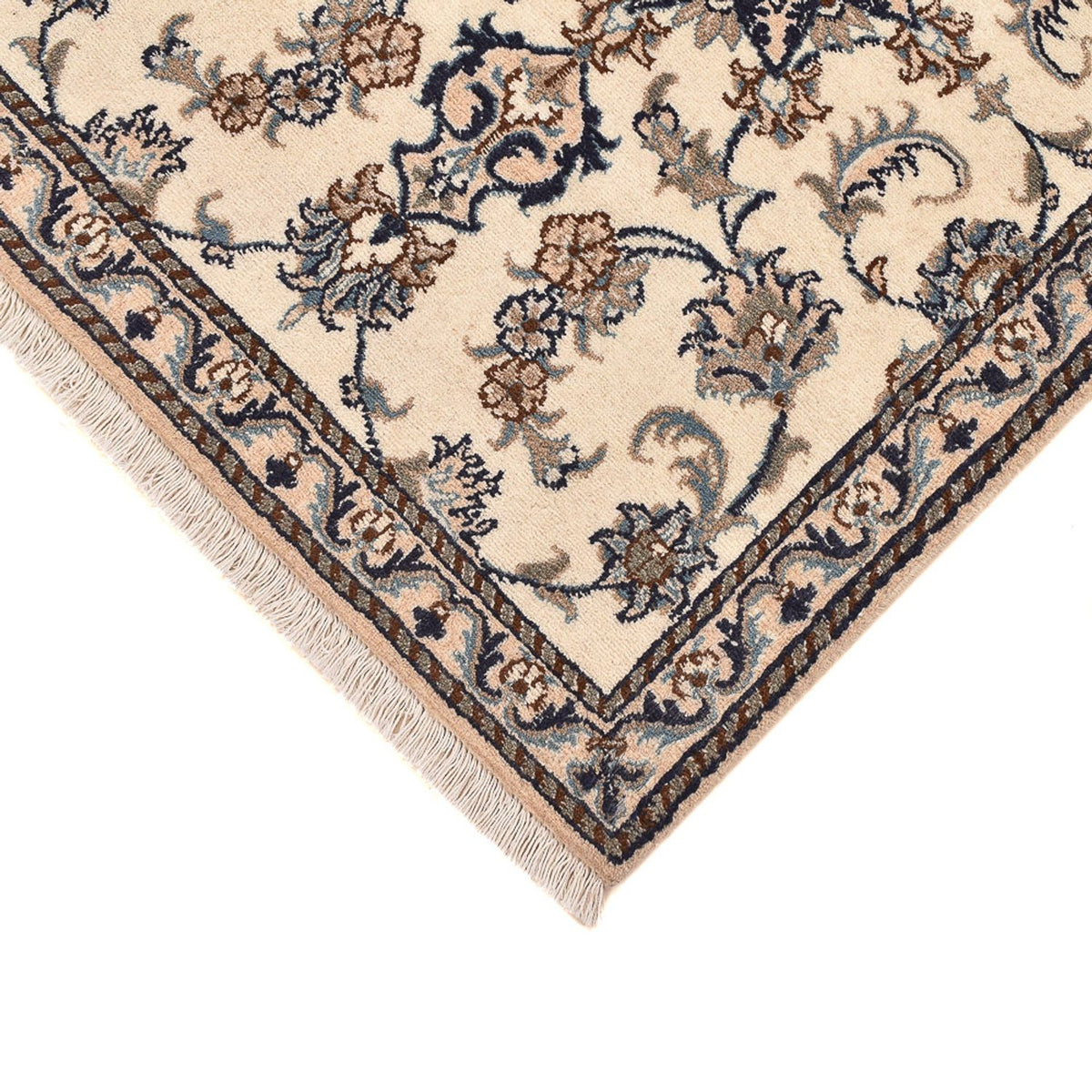 Tapis de couloir Tapis persan - Nain - 208 x 79 cm - blanc