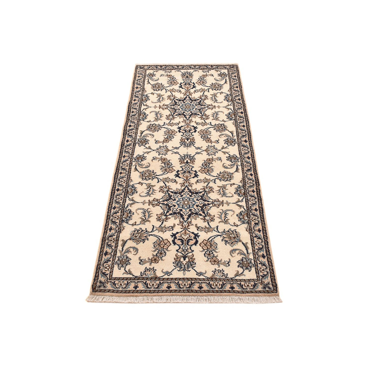 Tapis de couloir Tapis persan - Nain - 208 x 79 cm - blanc