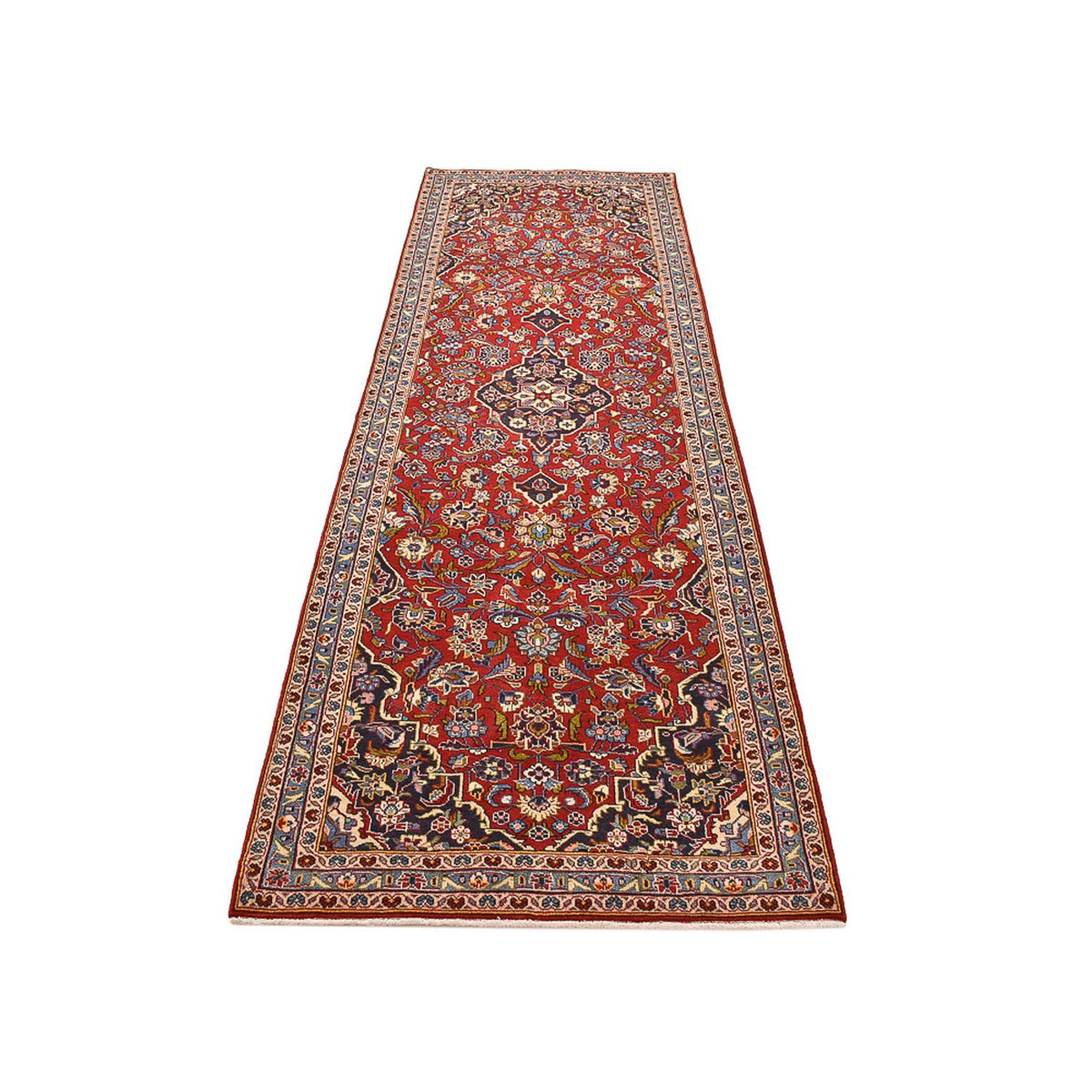 Tapis de couloir Tapis persan - Keshan - 332 x 102 cm - rouge