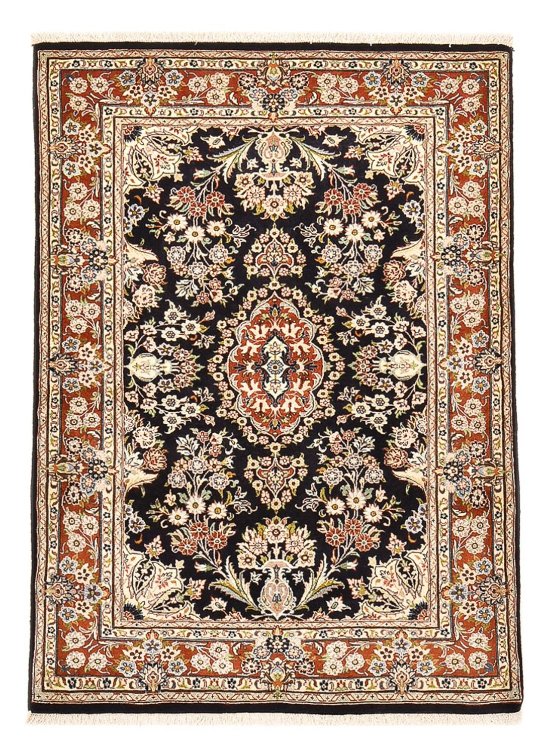 Tapis persan - Nain - 135 x 90 cm - bleu foncé