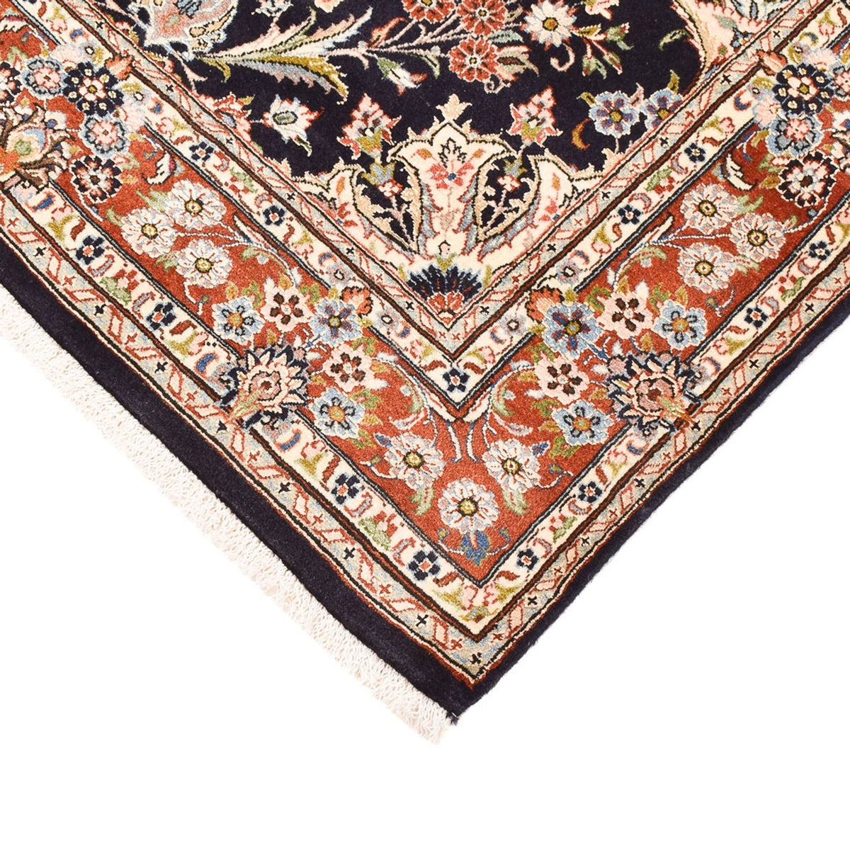 Tapis persan - Nain - 135 x 90 cm - bleu foncé