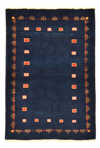 Tapis Gabbeh - Loribaft Persan - 143 x 110 cm - bleu foncé