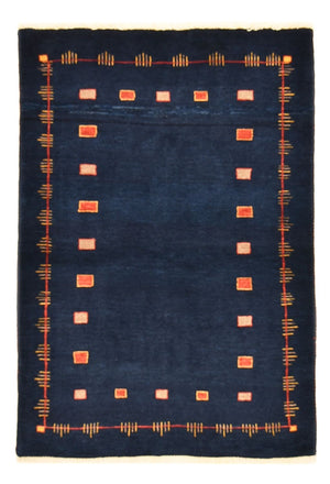 Tapis Gabbeh - Loribaft Persan - 143 x 110 cm - bleu foncé