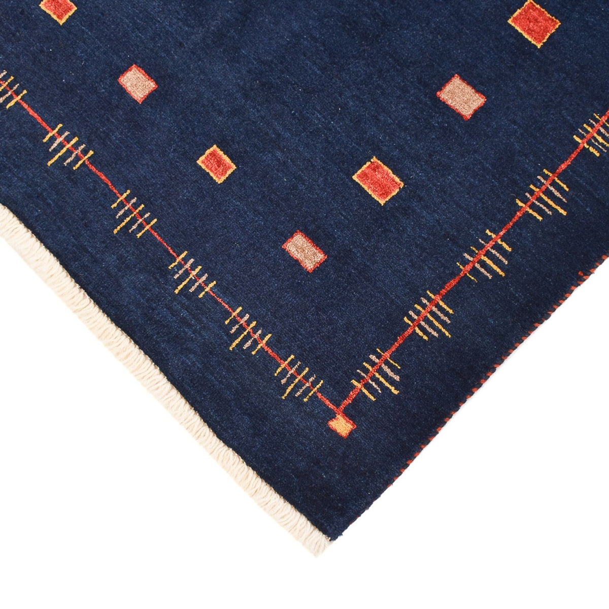 Tapis Gabbeh - Loribaft Persan - 143 x 110 cm - bleu foncé