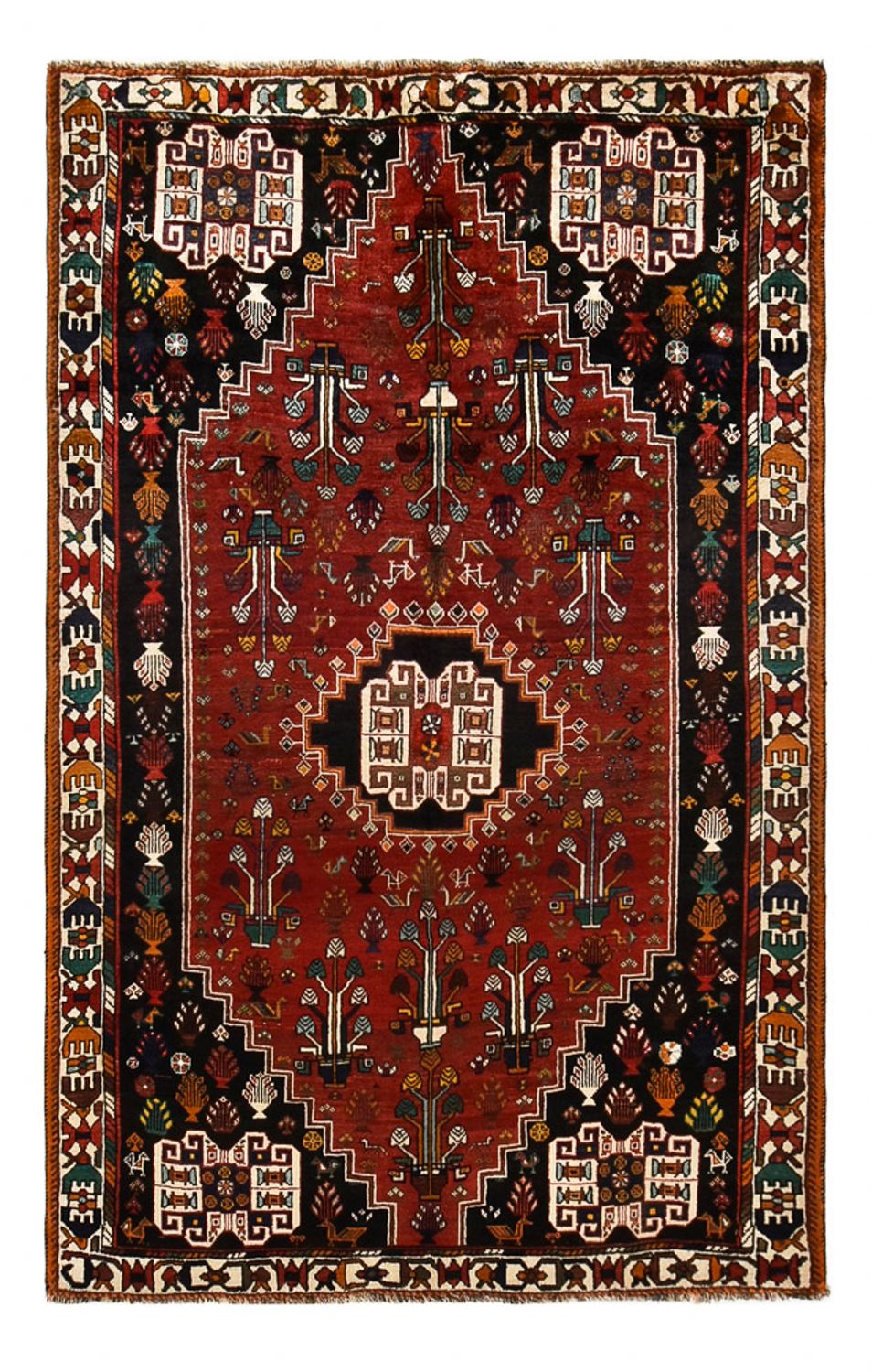 Tapis persan - Nomadic - 252 x 160 cm - rouge foncé