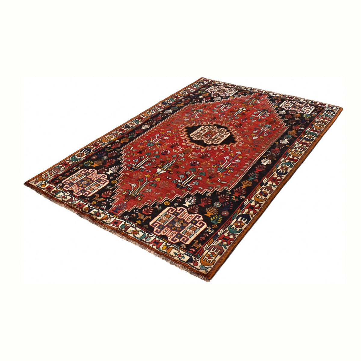 Tapis persan - Nomadic - 252 x 160 cm - rouge foncé
