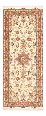 Tapis de couloir Tapis persan - Tabriz - Royal - 195 x 80 cm - beige