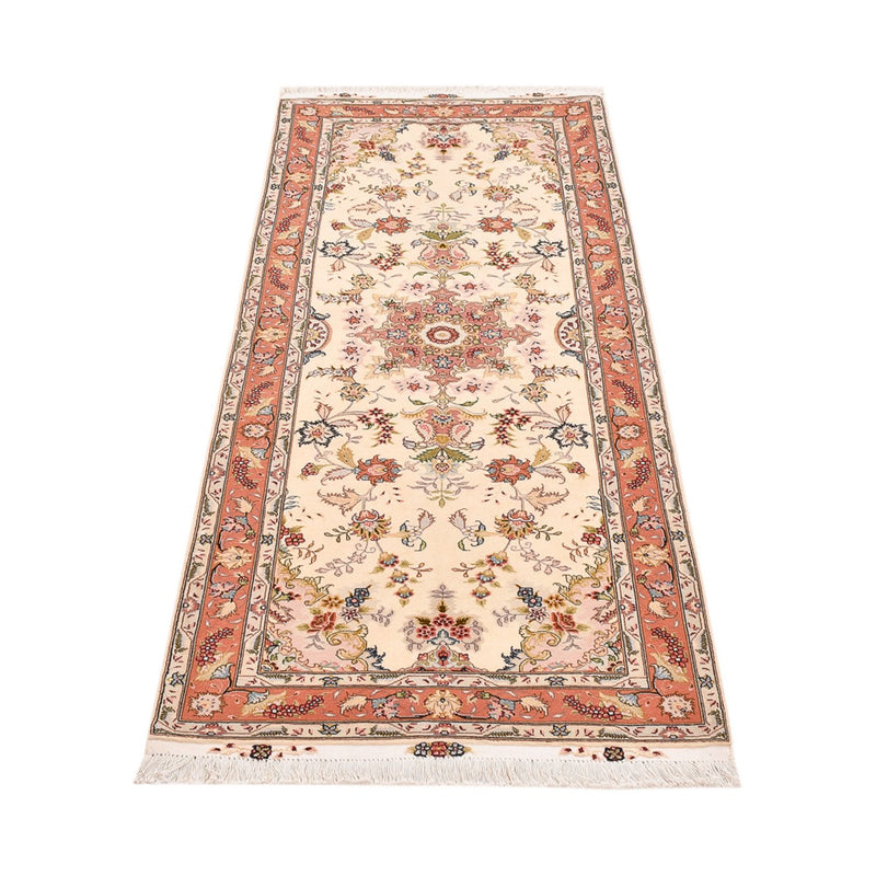 Tapis de couloir Tapis persan - Tabriz - Royal - 195 x 80 cm - beige