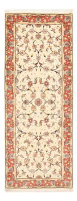 Tapis de couloir Tapis persan - Tabriz - Royal - 204 x 80 cm - beige