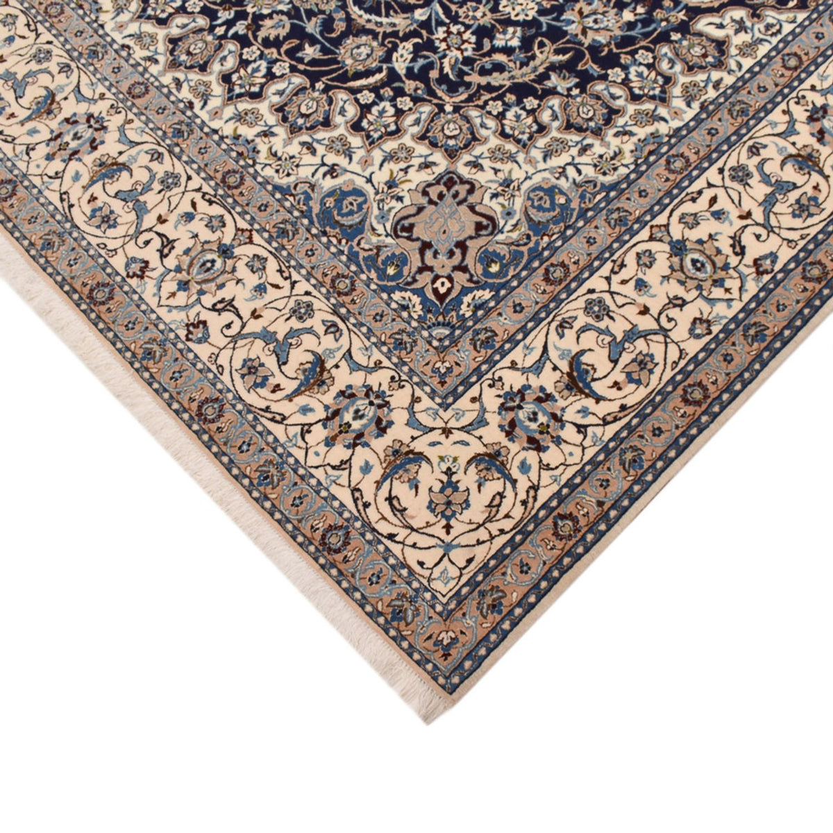 Tapis persan - Nain - Premium - 308 x 211 cm - bleu foncé