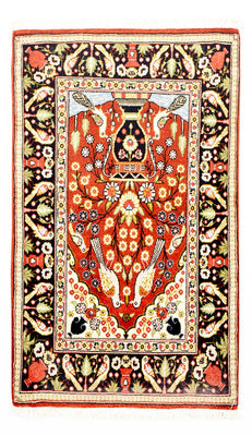 Tapis persan - Ghom - 105 x 60 cm - multicolore