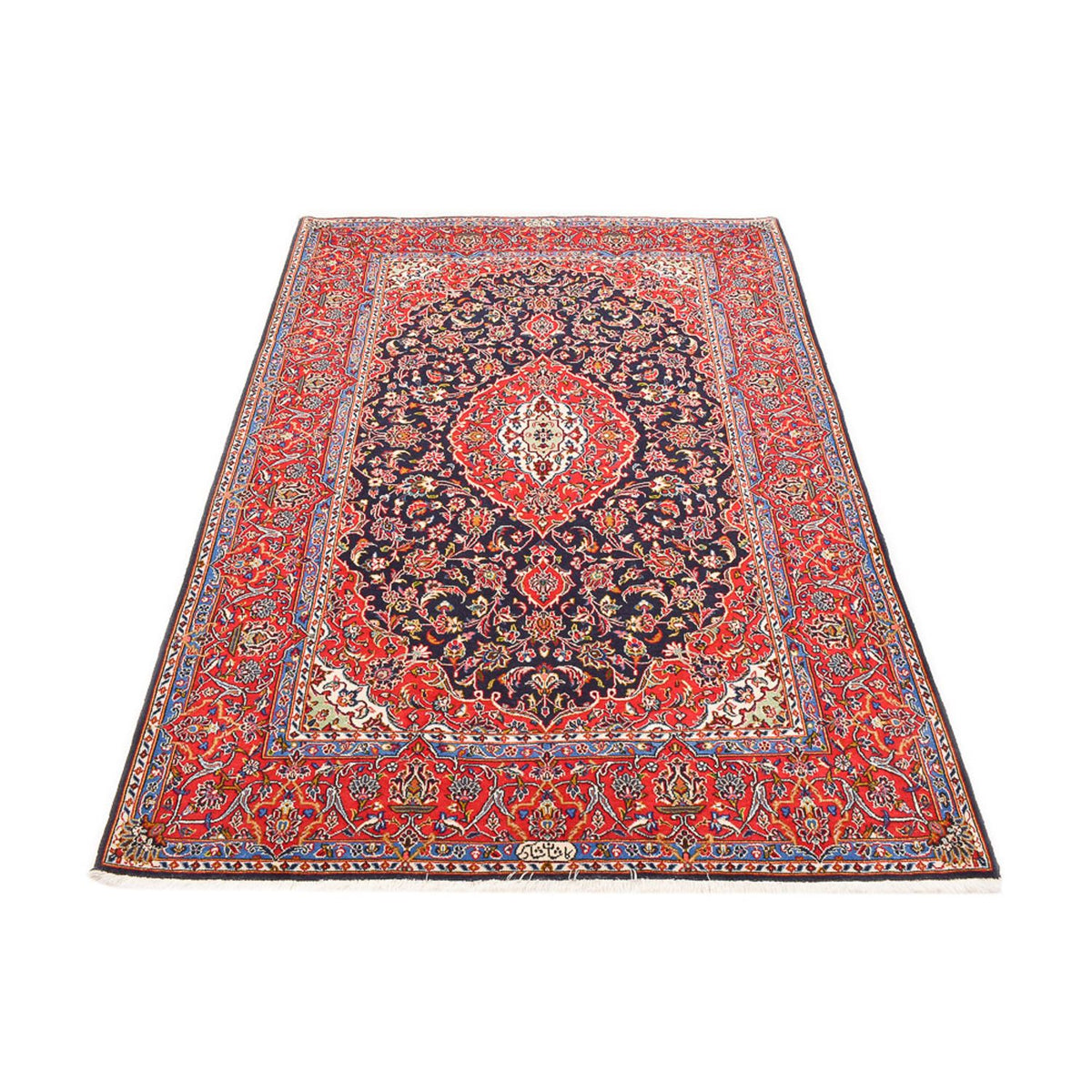 Tapis persan - Keshan - 217 x 143 cm - bleu foncé